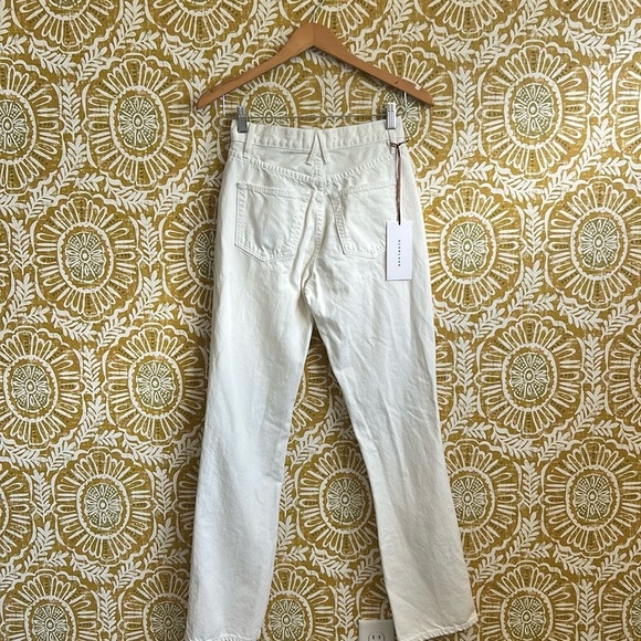 NWT SLVRLAKE London White Destructed High Rise Straight Leg Jeans $285 size 25 - Picture 12 of 16